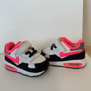 Nike Baby White and Neon Pink Velcro Sneaker Shoes
